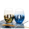 verres de gobelet de logo gravé sur mesure / verre à vin sans tige transparent